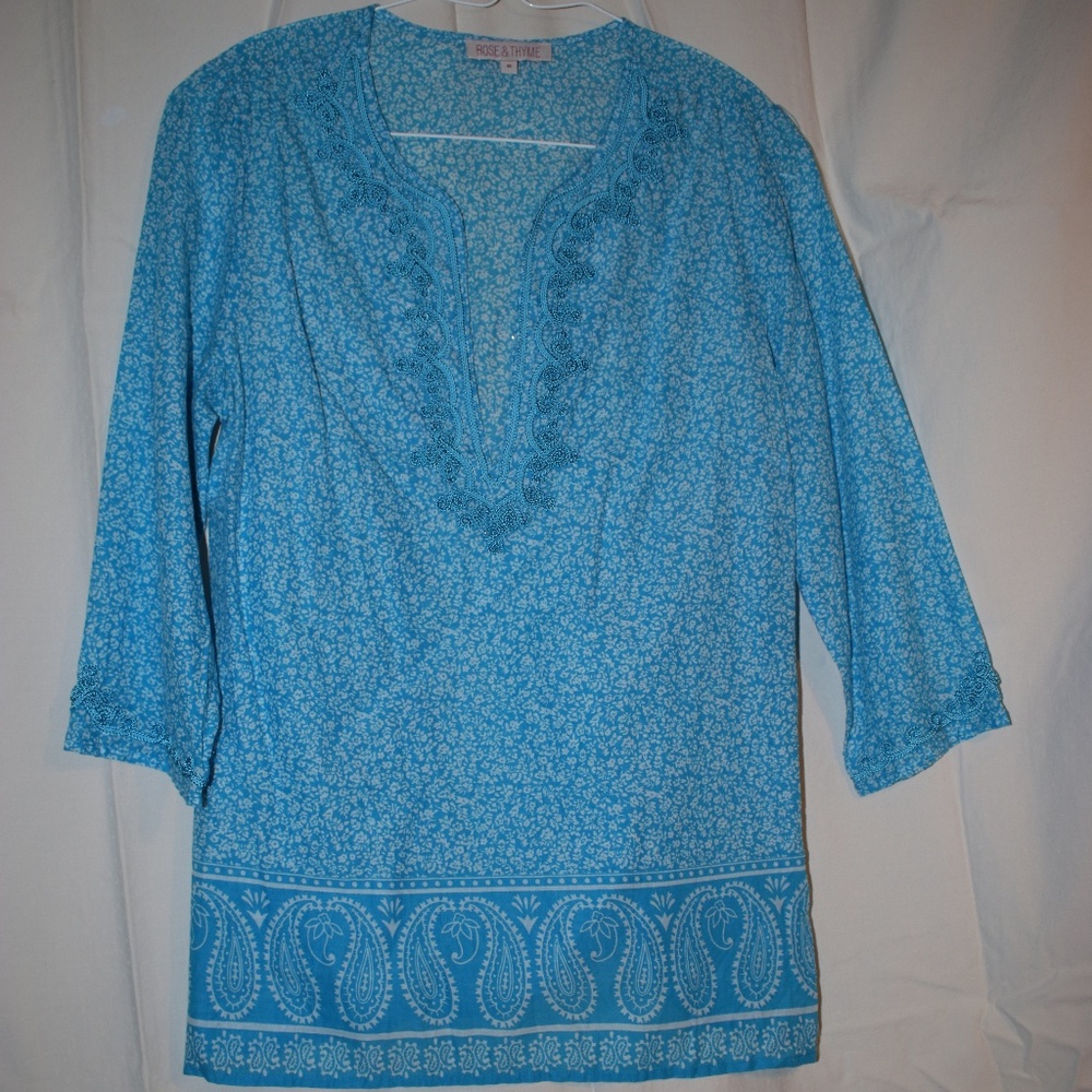Blue Embroidered Blouse